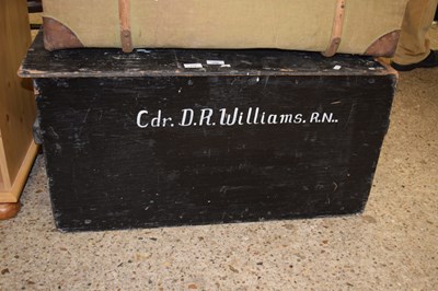 Lot 315 - Painted pine trunk marked Cdr D R Williams to...