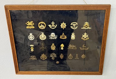 Lot 326 - A framed and glazed display of various...