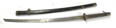 Lot 311 - An Oriental sword in scabbard, marked to hilt...