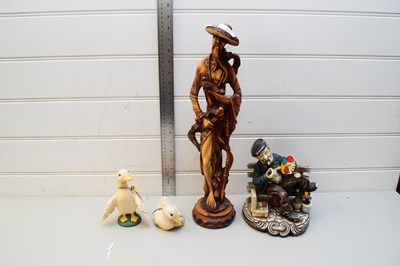 Lot 219 - CHINESE RESIN FIGURE TOGETHER WITH A CAPO DI...