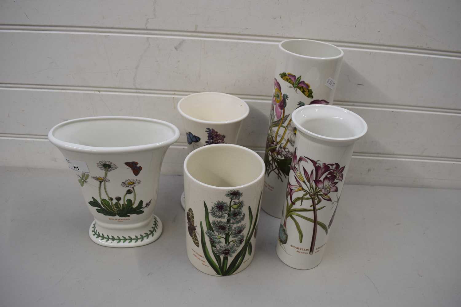 Lot 81 - FIVE VARIOUS PORTMEIRION BOTANIC GARDEN VASES