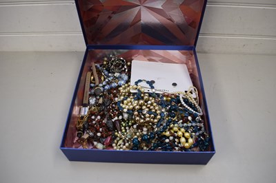 Lot 101 - BOX OF COSTUME JEWELLERY AND WATCHES