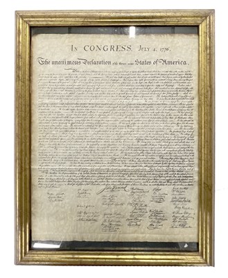 Lot 334 - A framed and glazed reproduction document -...