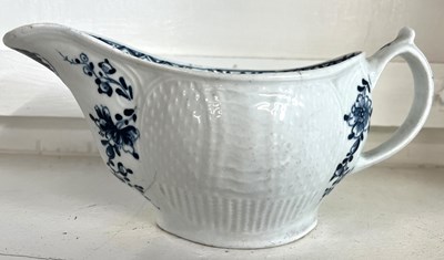 Lot 380 - Lowestoft Porcelain Sauceboat