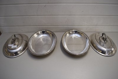 Lot 131 - TWO SILVER PLATED ENTREE DISHES