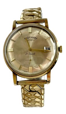 Lot 200 - A 9ct gold gents Rotary wristwatch on an...