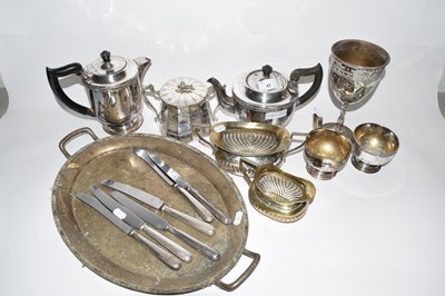 Lot 41 - Mixed Lot: Various assorted silver plated tea...