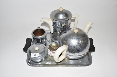 Lot 49 - Vintage Heatmaster teaset with accompanying tray