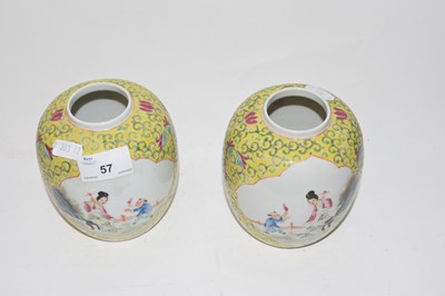 Lot 57 - Pair of small Chinese ginger jars