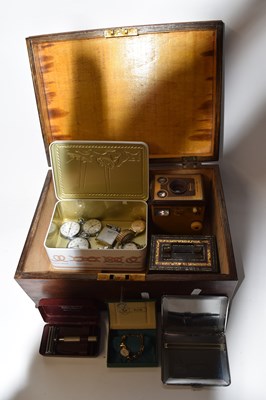 Lot 61 - Box of various mixed items, wristwatches,...