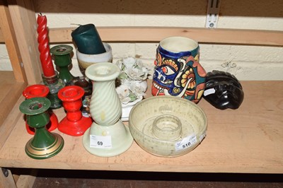 Lot 69 - Mixed Lot: Various candlesticks, porcelain...