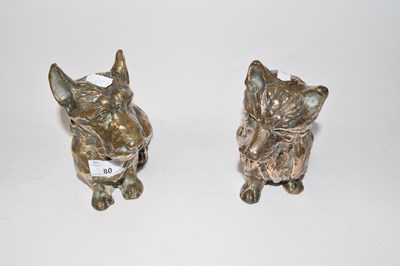 Lot 80 - Two brass model terriers