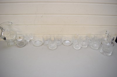 Lot 148 - MIXED LOT CLEAR DRINKING GLASSES, GLASS JUG,...