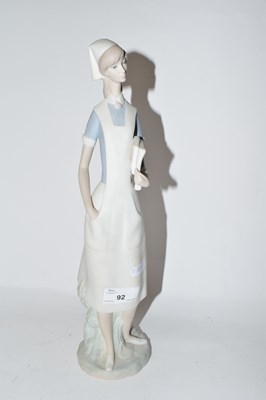 Lot 92 - Lladro matt finish model of a nurse