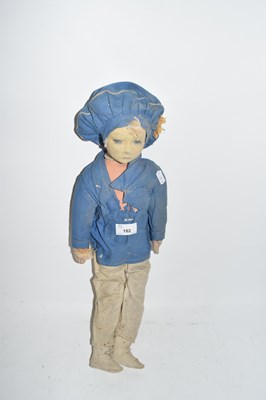 Lot 182 - Vintage fabric straw filled doll (a/f)