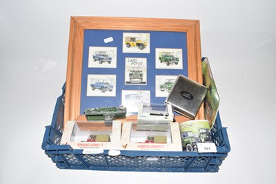 Lot 191 - Box of various Landrover related items to...