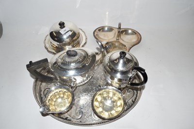 Lot 197 - Mixed Lot: Silver plated tea set together with...
