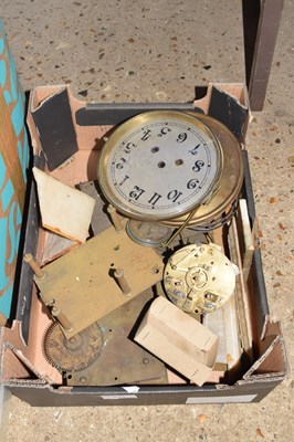 Lot 229 - One box of various clock movements, parts etc