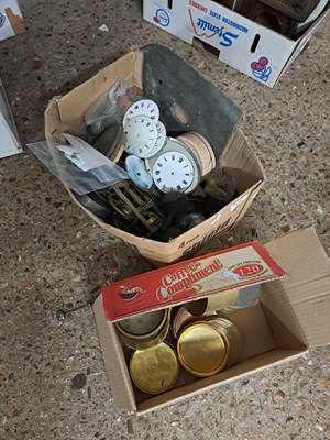 Lot 235 - One box of clock parts to include a range of...