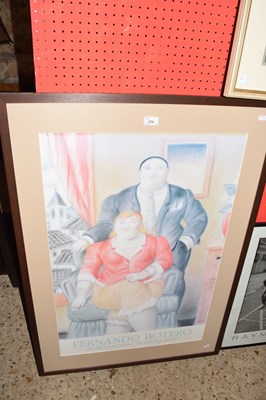 Lot 279 - Fernando Botero, coloured print, framed and...