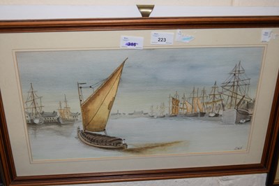 Lot 223 - British School, 20th century, shipping estuary...