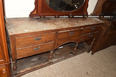 Lot 322 - 19th Century oak five drawer dresser base on...