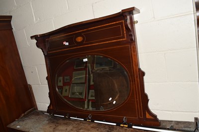 Lot 323 - Edwardian mahogany and inlaid over mantel mirror
