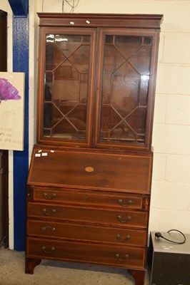 Lot 239 - Edwardian mahogany bureau bookcase