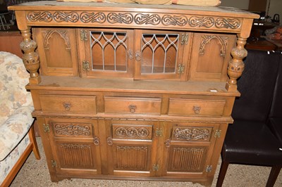 Lot 298 - Reproduction oak court cupboard