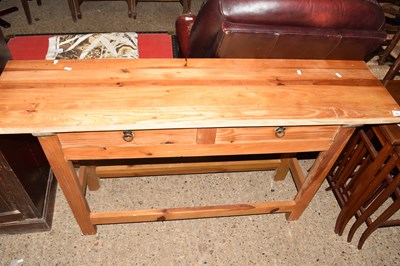 Lot 373 - Modern pine side table with two drawers