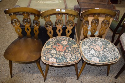 Lot 290 - Set of three retro Ercol chairs