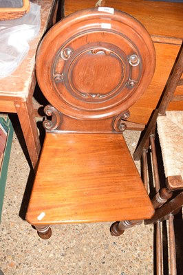 Lot 398 - 19th Century mahogany hall chair