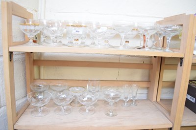 Lot 500 - QUANTITY OF GLASSES INCLUDING CHAMPAGNE ETC