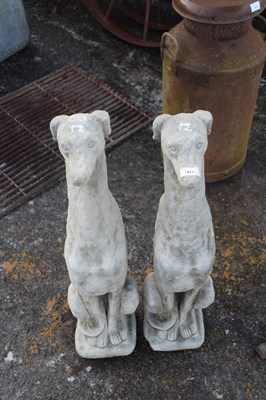 Lot 477 - Pair of concrete whippets