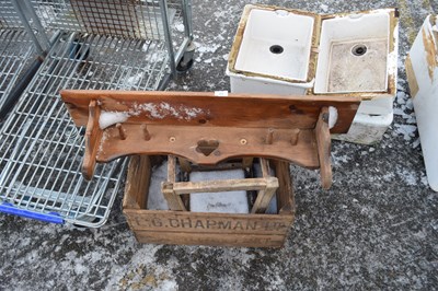 Lot 482 - Mixed Lot: Vintage wooden crate, stool and a...
