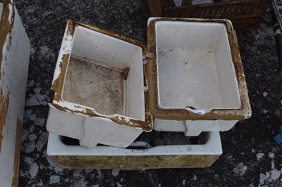 Lot 485 - Mixed Lot: Pair of small ceramic sinks and a...