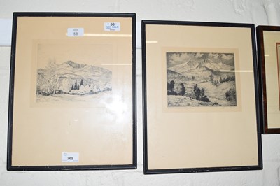 Lot 269 - Lyman Byxbe, two black and white etchings,...
