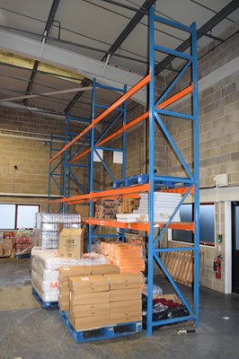 Lot 4 - A three bay speedfit pallet rack, overall...