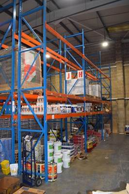 Lot 7 - A three bay speedfit pallet rack, overall...
