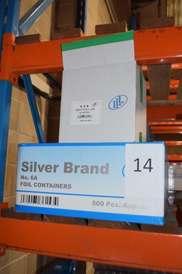 Lot 14 - One box of Silver Brand No 6a foil containers,...