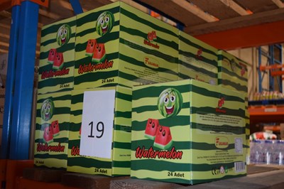 Lot 19 - Thirteen boxes of Watermelon Candy Pops,...