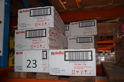 Lot 23 - Ten boxes of Nutella 15g serving packets,...
