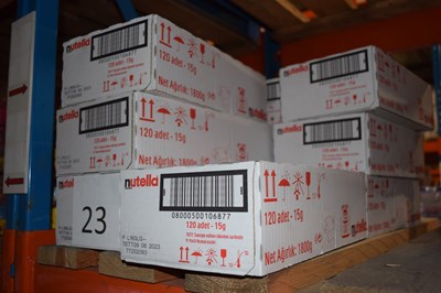 Lot 23 - Ten boxes of Nutella 15g serving packets,...