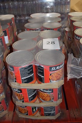Lot 28 - Six packs of St Nicholas Baked Beans in Tomato...