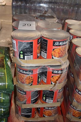 Lot 29 - Six packs of St Nicholas Baked Beans in Tomato...