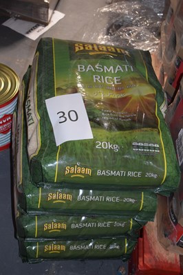 Lot 30 - Four 20kg bags of Basmati Rice