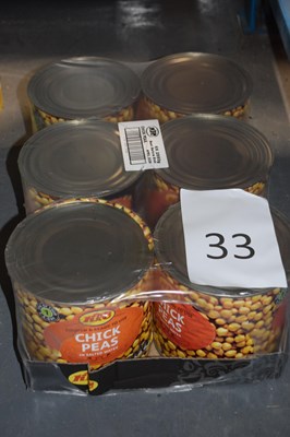 Lot 33 - Six 2.5kg tins of chickpeas