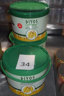 Lot 34 - Three 10kg tubs of Greek Style Pickled Peppers...