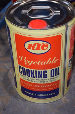 Lot 73 - Four 20 litre tins of vegetable cooking oil by...