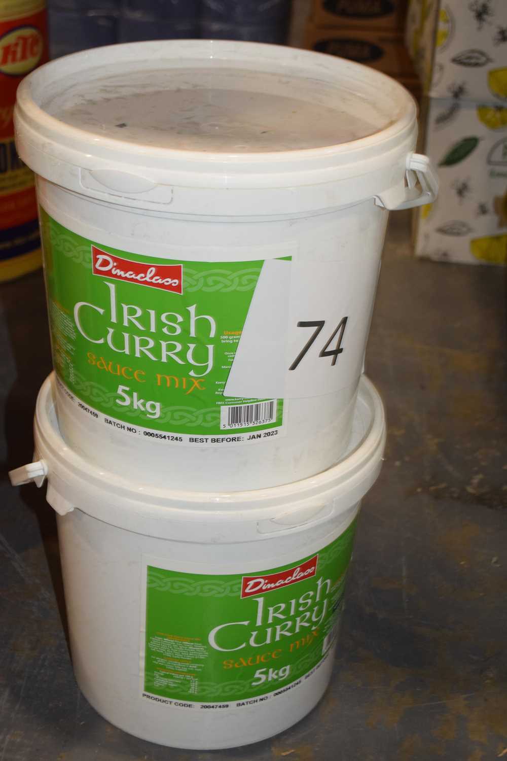 Lot 74 - Two buckets of Irish Curry Sauce Mix. Best